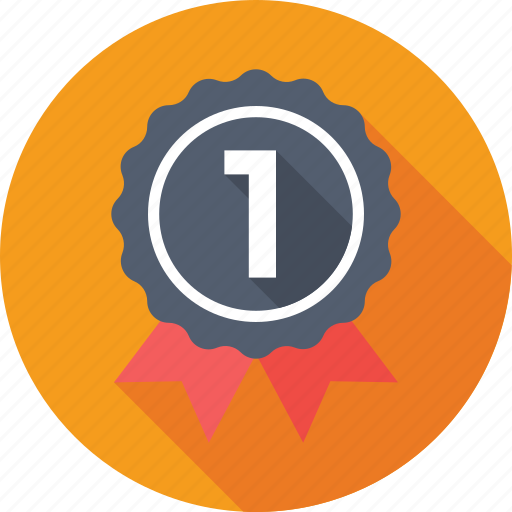 Badge, first position, first rank, position badge, quality icon - Download on Iconfinder