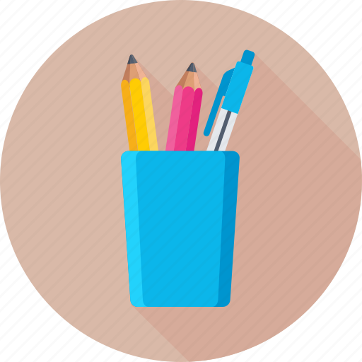 Office supplies, pen cup, pencil case, pencil holder, pencil pot icon - Download on Iconfinder