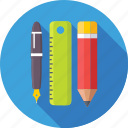 draft tool, pen, pencil, ruler, scale