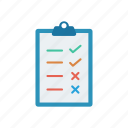 checklist, clipboard, file, list