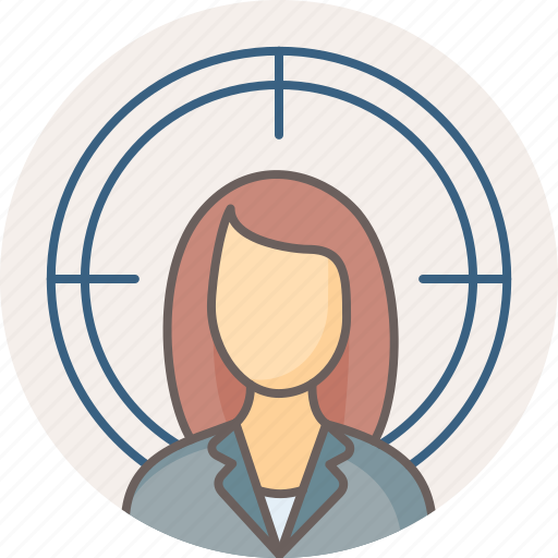 Focus, girl, female, target, user, woman icon - Download on Iconfinder