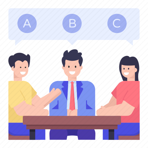 Table talk meeting, discussion, chatting, meeting, business talk illustration - Download on Iconfinder