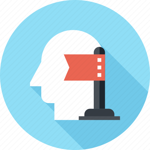 Flag, head, human, mind, success, thinking, win icon - Download on Iconfinder