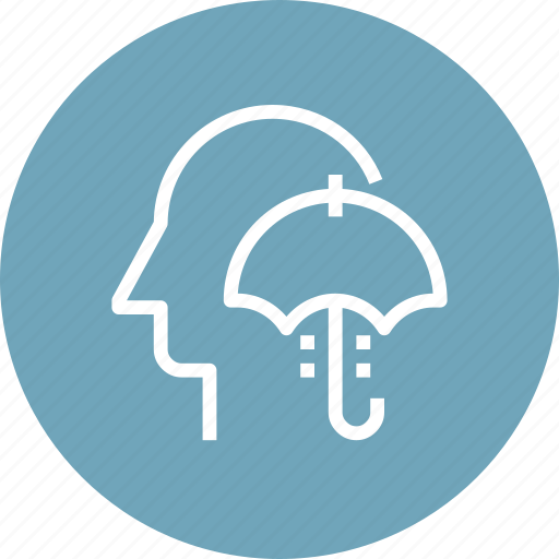 Head, human, insurance, mind, protection, thinking, umbrella icon - Download on Iconfinder