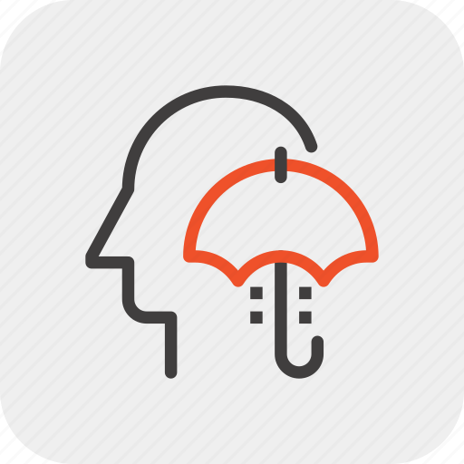 Head, human, insurance, mind, protection, thinking, umbrella icon - Download on Iconfinder