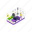 isometric, illustration, electric, charging, car, electricity, transport, charge, light 