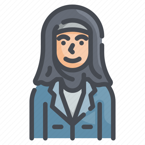 Hijab, muslim, headdress, female, woman icon - Download on Iconfinder