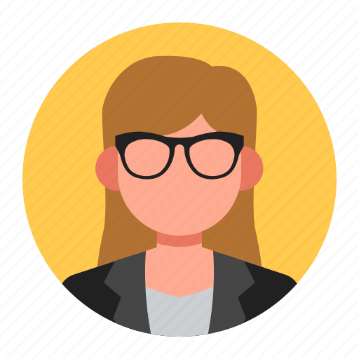 Avatar, people, woman, business, female, glasses, long hair icon - Download on Iconfinder