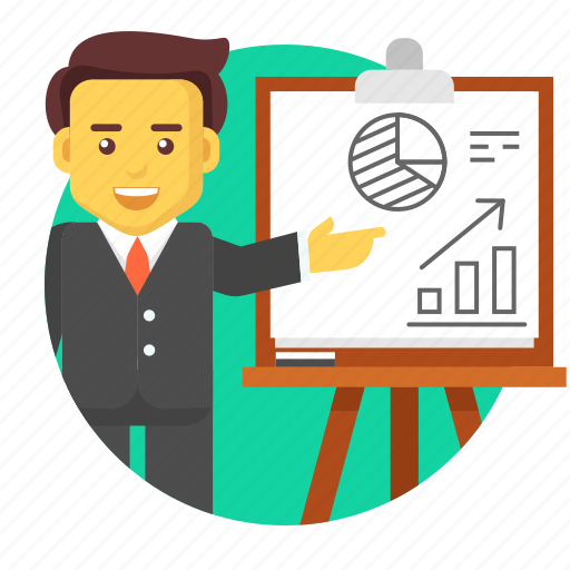 Business, businessman, character, growth, presentation, report icon - Download on Iconfinder