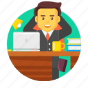 business, businessman, character, desk, office, working