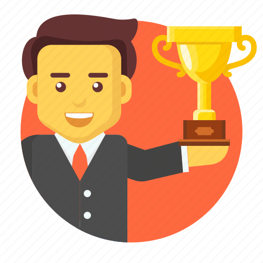 Businessman, reward, success, trophy, victory, winner icon - Download on Iconfinder