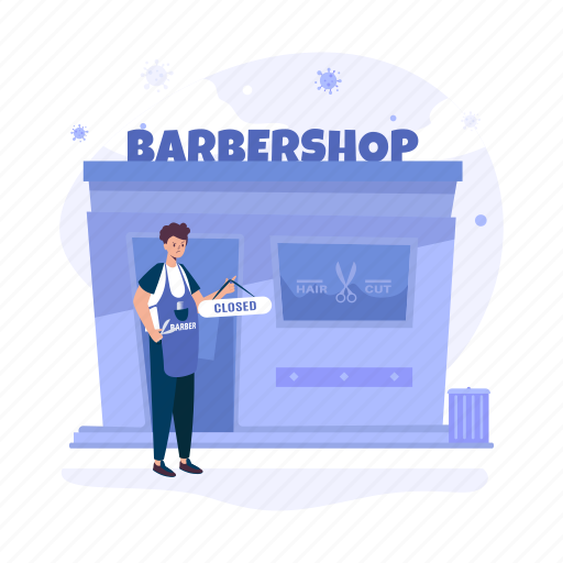 Barbershop, business, close, temporarily closed, sorry, sign, information illustration - Download on Iconfinder