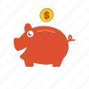 cash, money, pig, saving