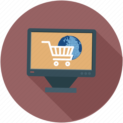 Online shopping, shop online, shopping cart, shopping on laptop icon - Download on Iconfinder