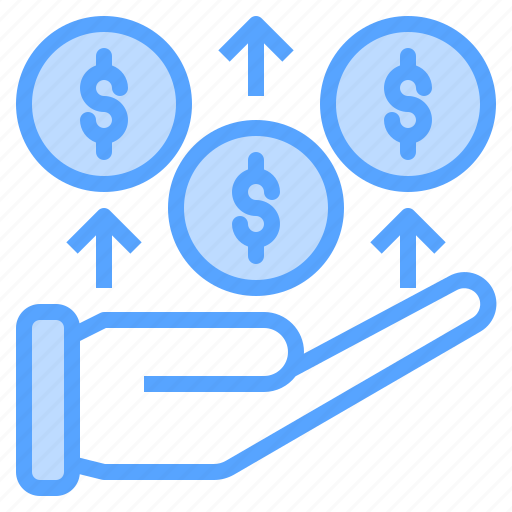 Money, arrow, hand, support, coins icon - Download on Iconfinder