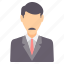 man, moustache, boss, business, people, profile, user 