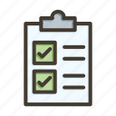 checklist, list, document, clipboard, task