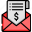 email, mail, letter, dollar, incoive 