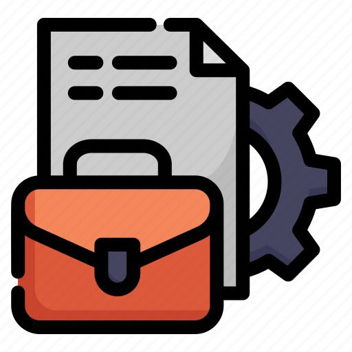 Portofolio, briefcase, business, management, gear, report, file icon - Download on Iconfinder