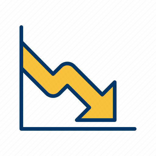 Business fall, down fall, loss icon - Download on Iconfinder