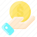 charity, coin, hand, income, money