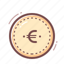 coin, currency, euro, sign