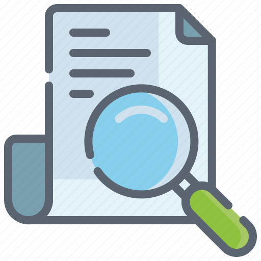 Research, document, paper, page, analysis, report, magnifier icon - Download on Iconfinder
