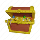 money, chest, treasure, storage, container