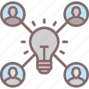 bulb, contributor, develop idea, donor, idea 