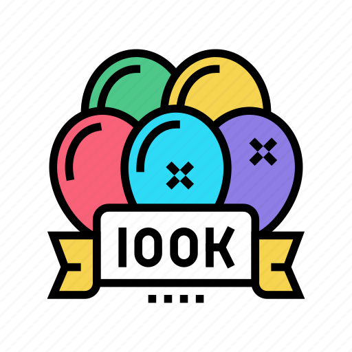 100k, party, celebration, balloons, balloon, decoration icon - Download on Iconfinder