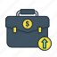 bag, briefcase, business, currency, dollar, finance, increase 
