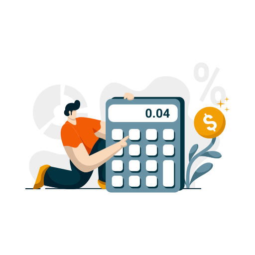 Interest, calculator, accounting, finance, currency, business, marketing illustration - Free download