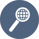earth, globe, magnifier, search, zoom