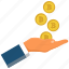 bitcoin, coin, hand, money, online 