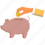 bank, dollar, handcoin, piggy, savings 