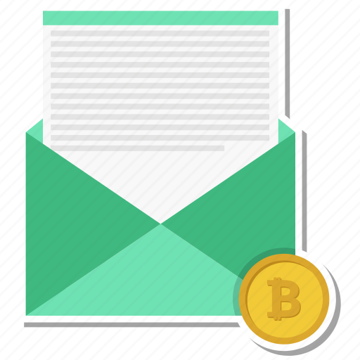 Bitcoin, coin, communications, mail, open icon - Download on Iconfinder