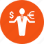 avatar, dollar, employee, income, money, person 
