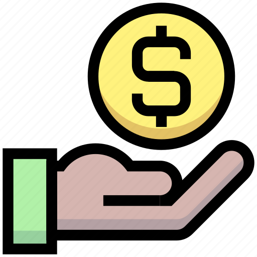Business, coin, dollar, financial, give, hand, money icon - Download on Iconfinder