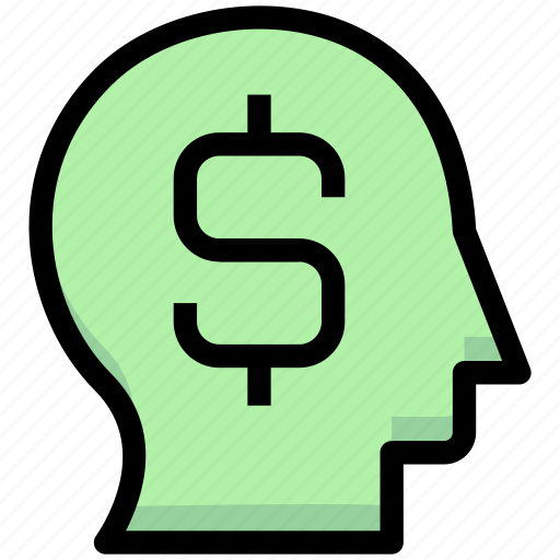 Brain, business, dollar, financial, head, money, thought icon - Download on Iconfinder
