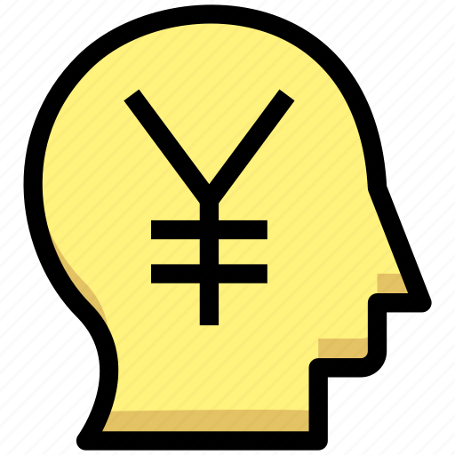 Brain, business, financial, head, money, thought, yen icon - Download on Iconfinder