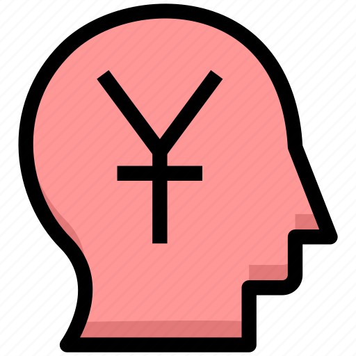 Brain, business, financial, head, money, thought, yuan icon - Download on Iconfinder
