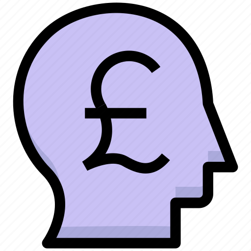 Brain, business, financial, head, money, pound, thought icon - Download on Iconfinder