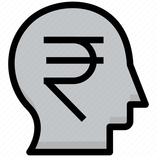 Brain, business, financial, head, money, rupee, thought icon - Download on Iconfinder