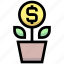 business, dollar, financial, growth, investment, money, plant 