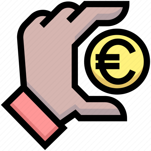 Business, coin, euro, financial, hand, money icon - Download on Iconfinder