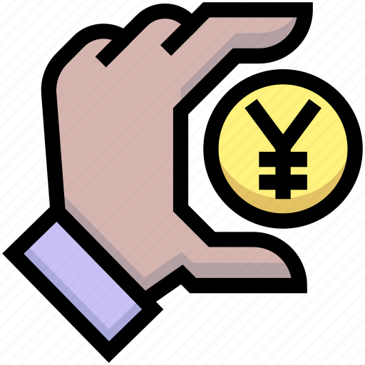 Business, coin, financial, hand, money, yen icon - Download on Iconfinder