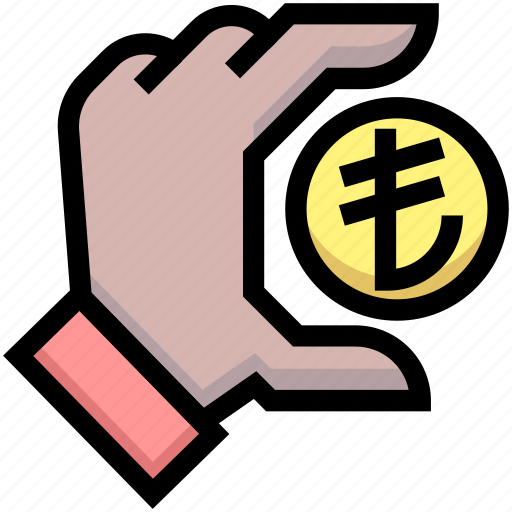 Business, coin, financial, hand, lira, money icon - Download on Iconfinder