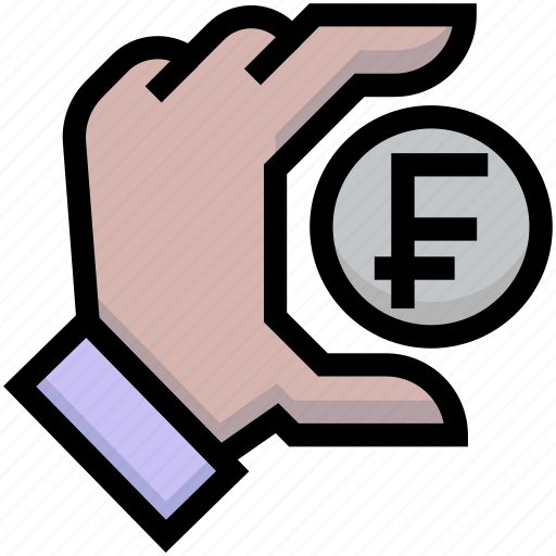 Business, coin, financial, franc, hand, money icon - Download on Iconfinder