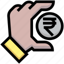 business, coin, financial, hand, money, rupee