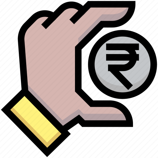 Business, coin, financial, hand, money, rupee icon - Download on Iconfinder
